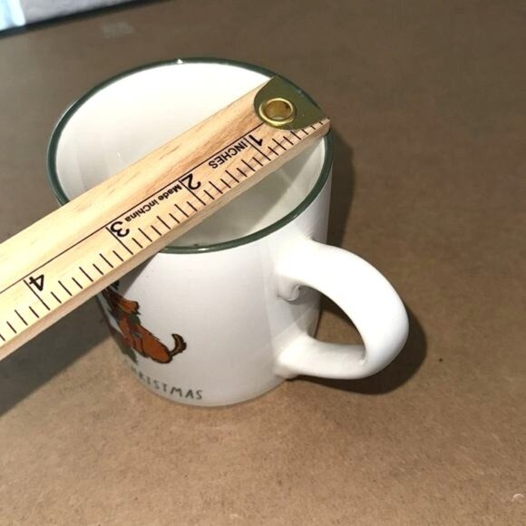 Meowy Christmas Ceramic Mug 4" White & Green Cute Cat Design By Threshold Microw - Picture 3 of 5